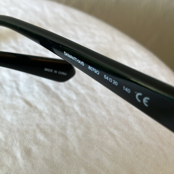 Kate Spade: Black Samantha Cat Eye Sunglasses- Gray gradient- green sleeve - Picture 4 of 16